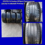 225/55/16 Dunlop SP Sport Fastresponse | 225/55/16 Michelin Primacy 3 